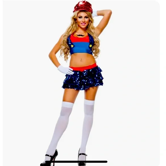 Starline Sexy Heroic Plumber Mario 5 Piece Costume - Picture 1 of 2